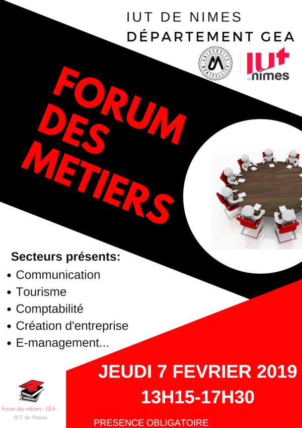 Forum Des Metiers Affiche Finale Photo – Iut De Nîmes